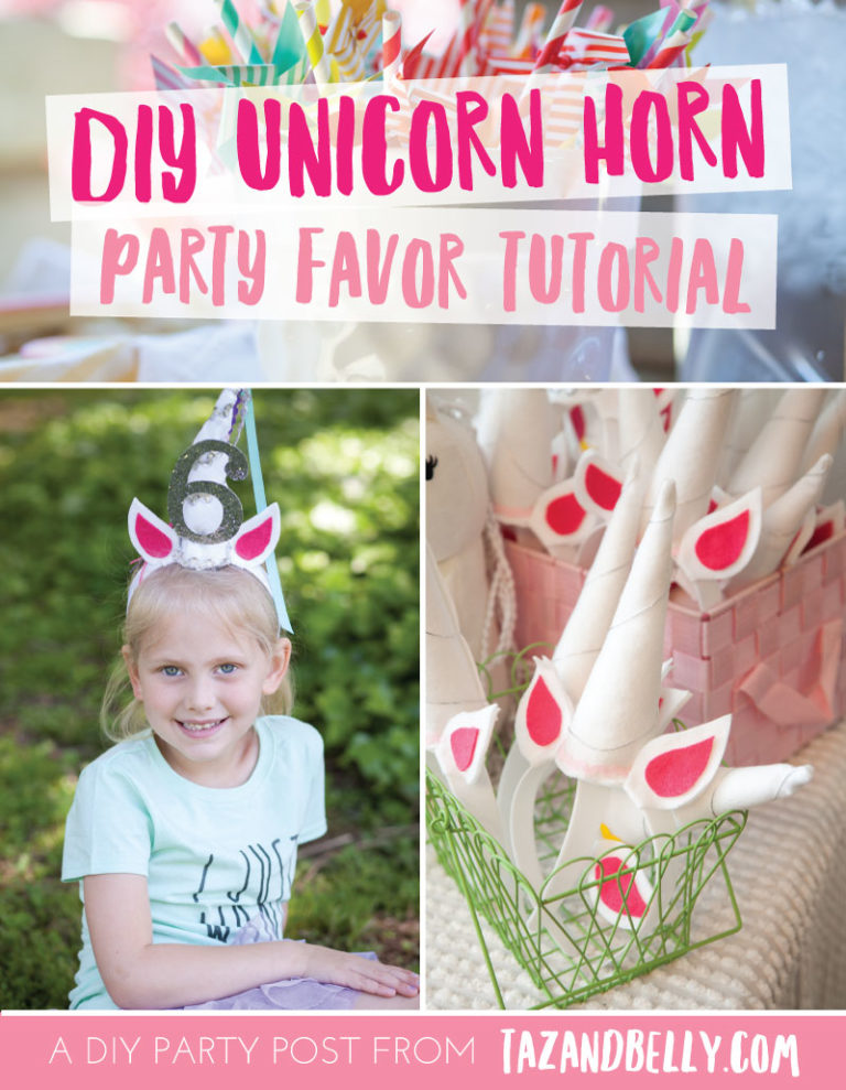 DIY Unicorn Horn Party Hats - Taz and Belly