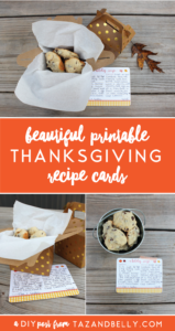 Beautiful Printable Thanksgiving Recipe Cards | tazandbelly.com